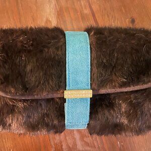 Stephanie Johnson Faux Fur Jewelry Case/Clutch Purse